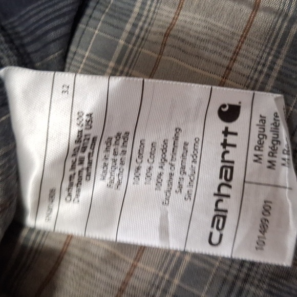 Carhartt cotton long sleeve plaid button down - relaxed fit - Med - Picture 9 of 10